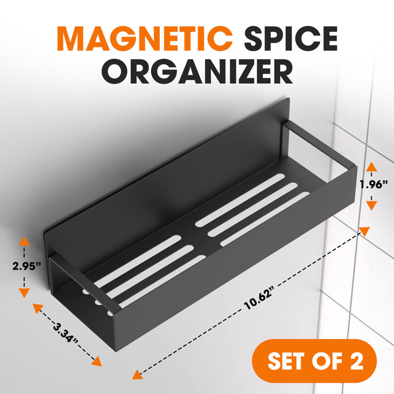 Ensemble de 2 organisateurs de rangement magnétiques robustes pour épices