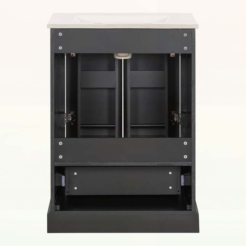 Bathroom Vanity with Sink,Divided Drawer,and Soft Close Doors for Modern Bathrooms, Black