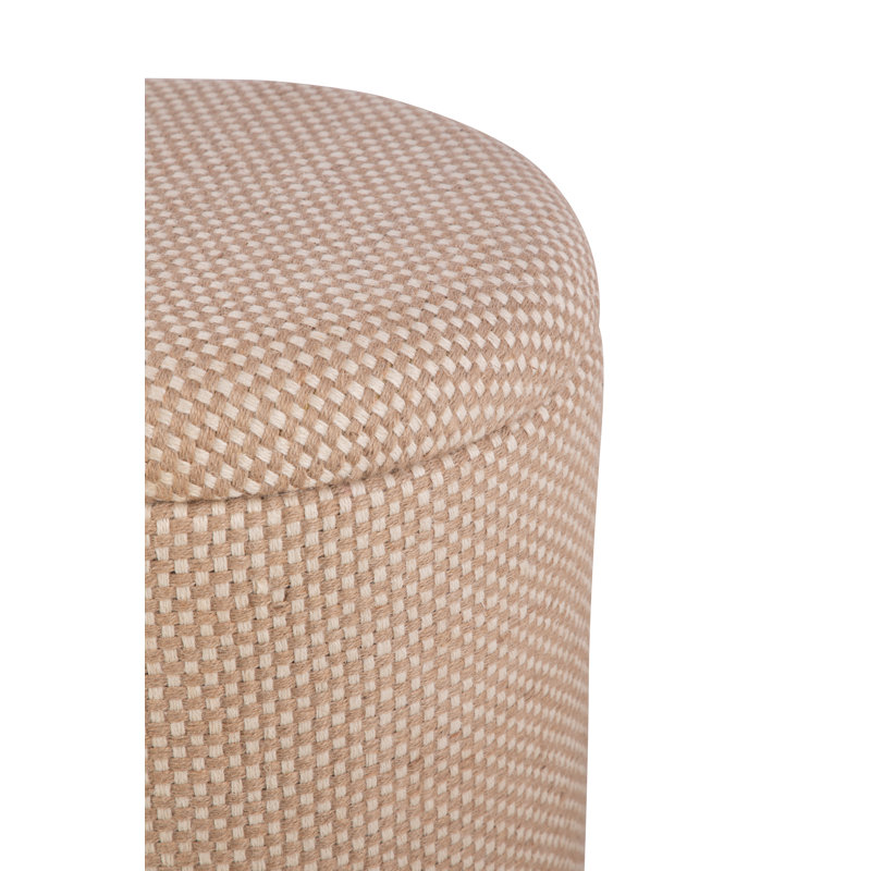 Elegant Beige 16" Round x 18" H Hidden Storage Ottoman