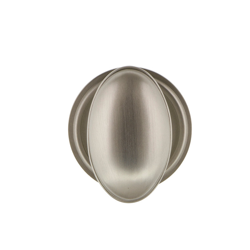 Classic Rosette with Homestead Door Knob, Satin Nickel, 2-3/4”