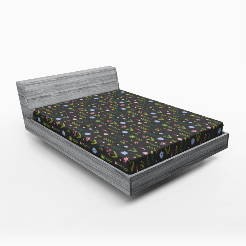 Microfiber Floral Fitted Sheet, Queen Fitted Sheet
