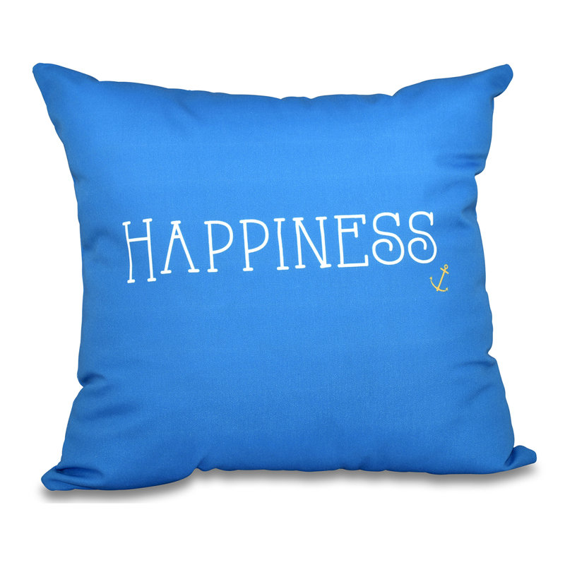 Housse de coussin carré « Coastal Happiness »/insert, H 20 po x l 20 po, Bleu pâle