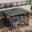 Pavillon de jardin avec filet, 10 pi x 12 pi, auvent à double toit pour jardin, pelouse, cour, terrasse, métal, grillage gris foncé