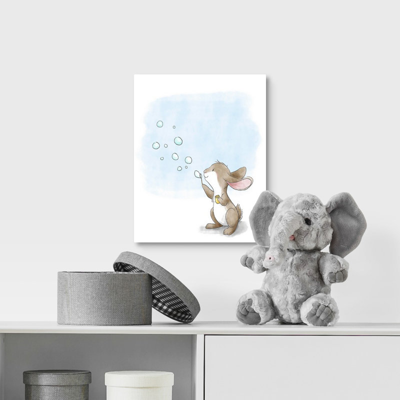 « souffleing bubbles », impression Little Bunny, Toile, H 20 po x l 16 po x P 1,25 po