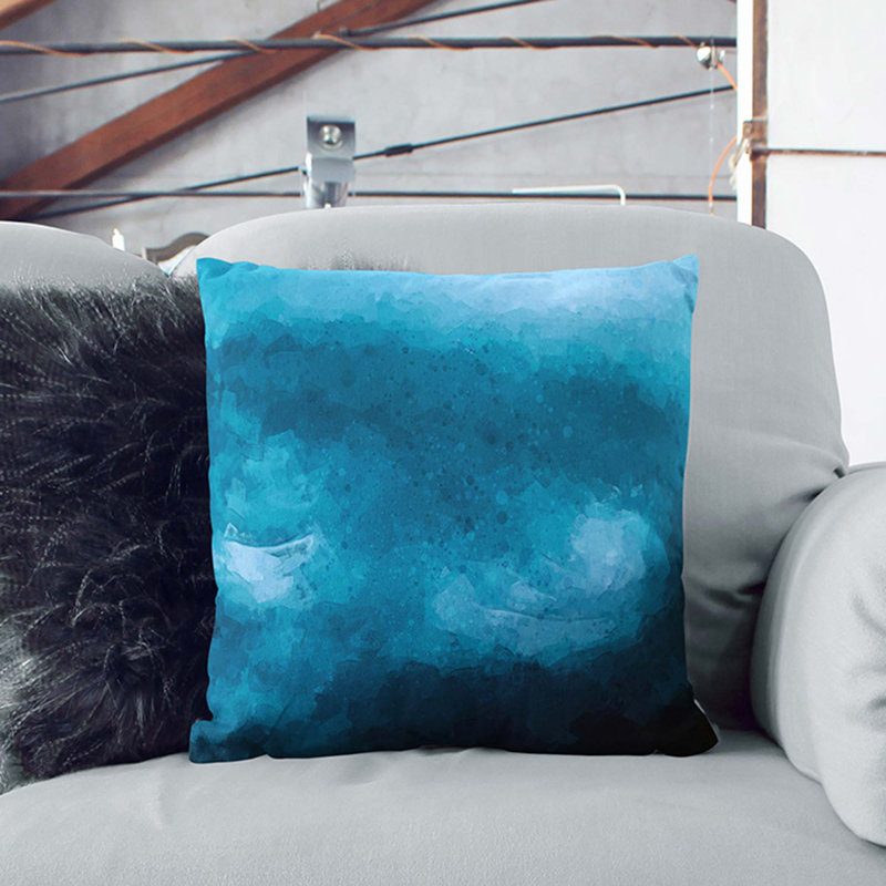 Moody Skies Cushion with Filling, 55cm H x 55cm W x 20cm D, Black