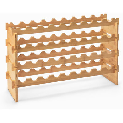 Natural Bamboo Wine Rack, 36 Bottle Capacity