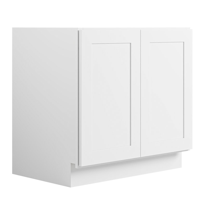 Modern Shaker Kitchen Base Cabinet, Solid Birch Frame & Plywood Box, Soft-Close Slides & Hinges, Modular Sizes for Custom Layout(12”–42”)