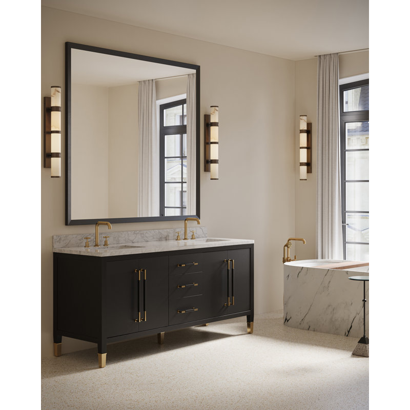 Brenham Wall Sconce, 4.5" H x 28.5"W x 5"D, Natural/Oil Rubbed Bronze, 11
