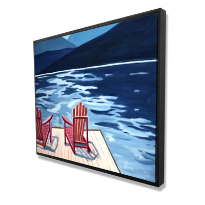 Begin Edition International Inc. Lake Dock Mountains Chairs - Framed Canvas Home Decor