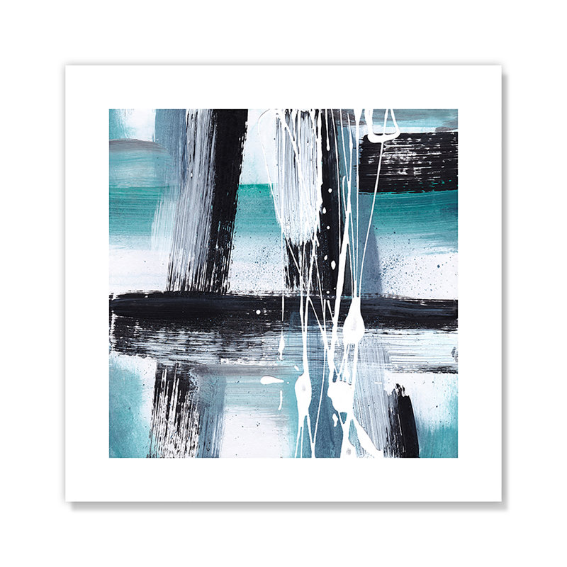 Expressions modernes bleu sarcelle - peinture sans cadre, H 10 po x l 10 po x P 0,1 po