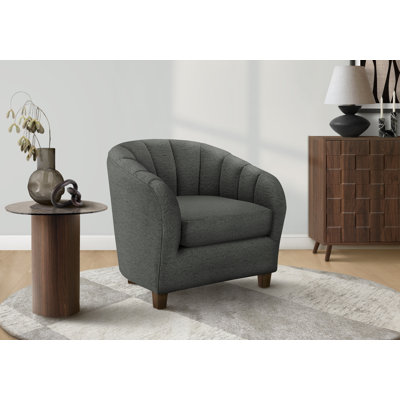 Chaise d'appoint, 31 po, rembourré, salon, chambre à coucher, tissu argenté, contemporain, moderne, transitionnel