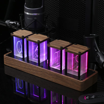 Horloge numérique en noyer Nixie