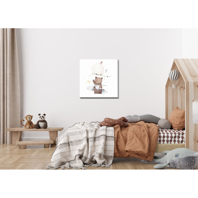«Hot Air Balloon Bear», art mural, Sans cadre, H 24 po x l 24 po