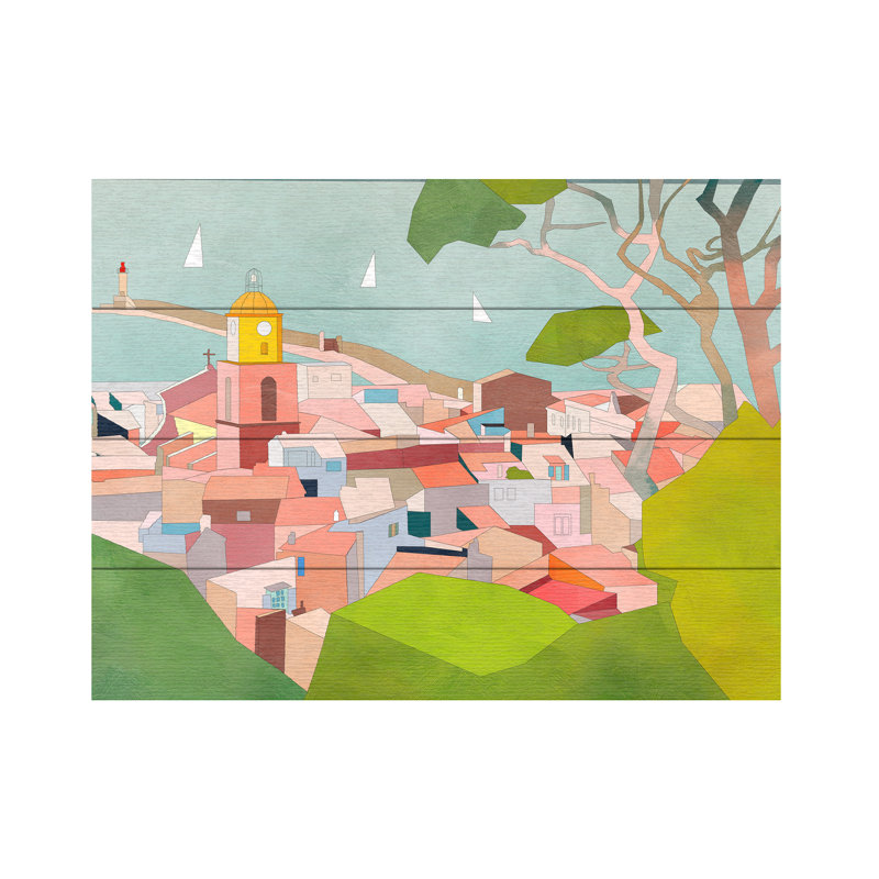 Ana Rut Bre Saint Tropez Kopie2 Wood Slat Art, H 18 po x l 22 po