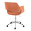 Chaise de travail contemporaine en métal chromé et tissu orange-89310580-89310581