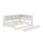 Lit de jour double en bois avec lit gigogne, y compris tablette de rangement et ports de chargement USB