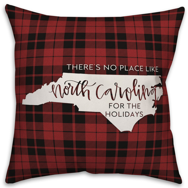  Coussin décoratif Il n'y a pas de place comme chez-soi pour les fêtes, 20 po X 20 po, Caroline du Nord
