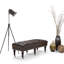 Banc repose-pieds capitonné en cuir reconstitué l 50 po Henley avec garniture cloutée et pieds sculptés-1807020002