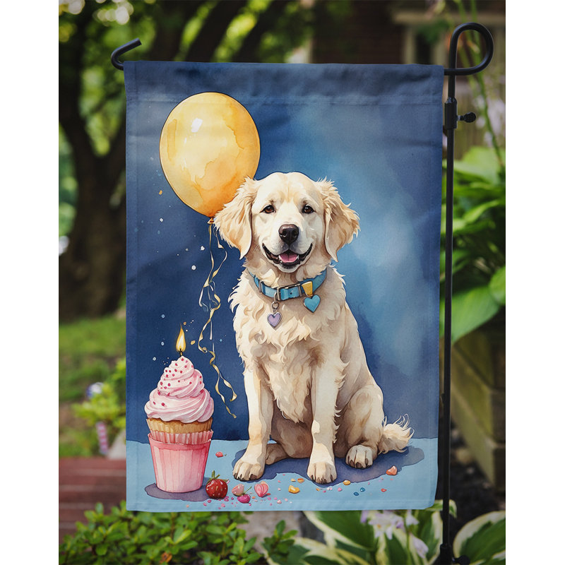 Drapeau de jardin «Happy Birthday», Kuvasz