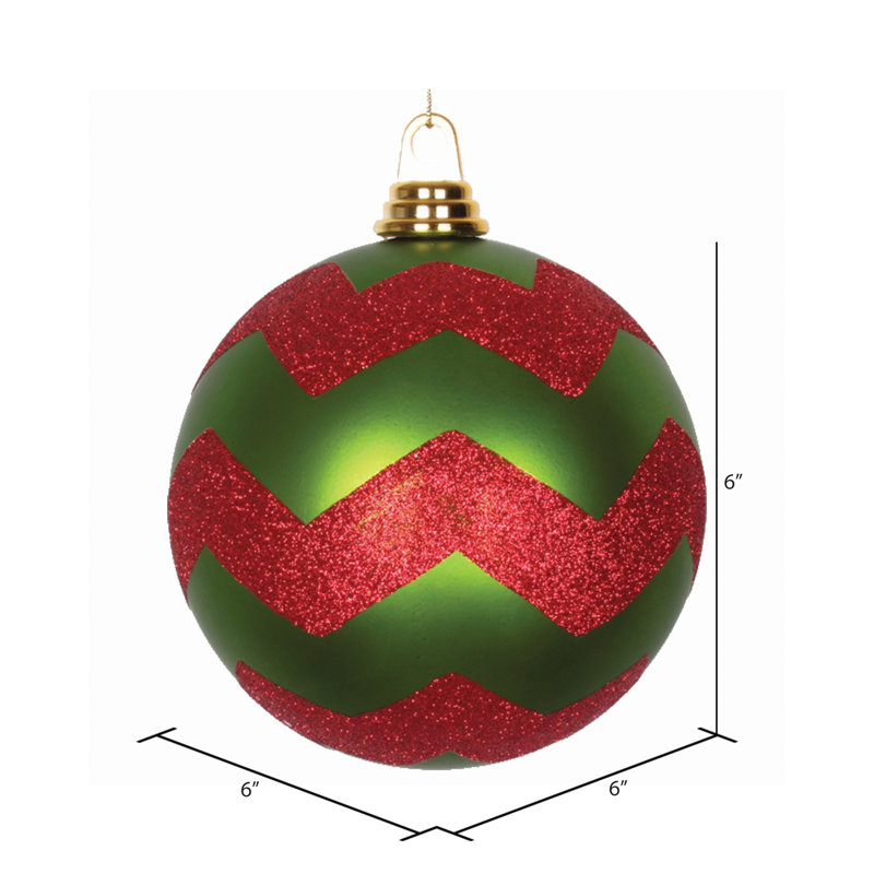 Babiole incassable, Vert lime mat / rouge, H 6 po x l 6 po x P 6 po