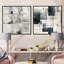 Francina - Ensemble de 2 collages carrés à formes abstraites-101860545-101860542