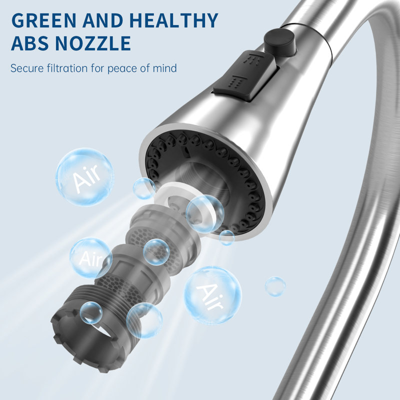 2 Hole Pull Down Kitchen Faucet, No