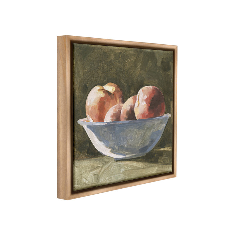 «Apples In Bowl Still Life» par Emma Caroline sur toile, Cadre flottant orme Montalcino, H 25 po x l 25 po