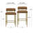 Migel Metal And Upholstered Adjustable Height Stool, Gold With Brown PU