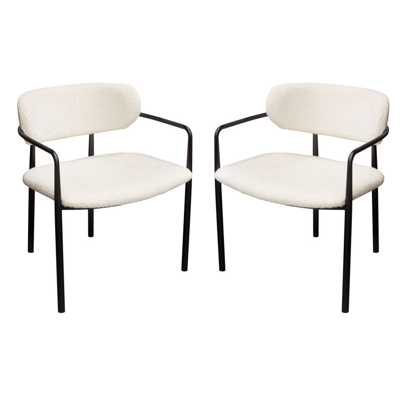 Chaise avec accoudoirs à dossier bas Kathyrne