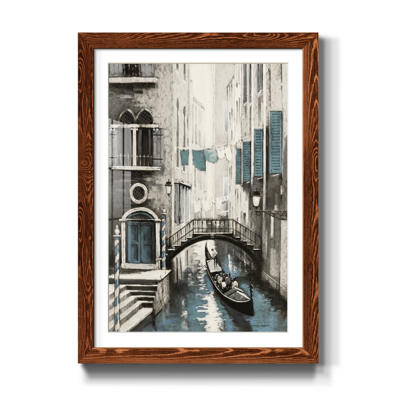 Venise I - reproduction d'art, Maple Framed Paper, H 44 po x l 31 po x P 1 po, Blanc