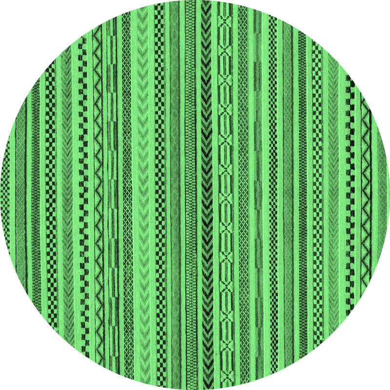 Kayll Washable Geometric Indoor Rug, Round 6'