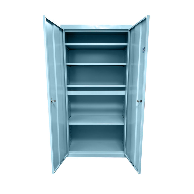 Armoire de rangement en acier soudé Jaylon - l 24 po x P 18 po x H 72 po, Bleu denim