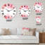 Abstrait fleurs roses éclaboussures II - horloge murale moderne-93594341