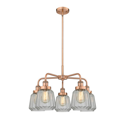 Bayron 5 - Light Glass Dimmable Chandelier