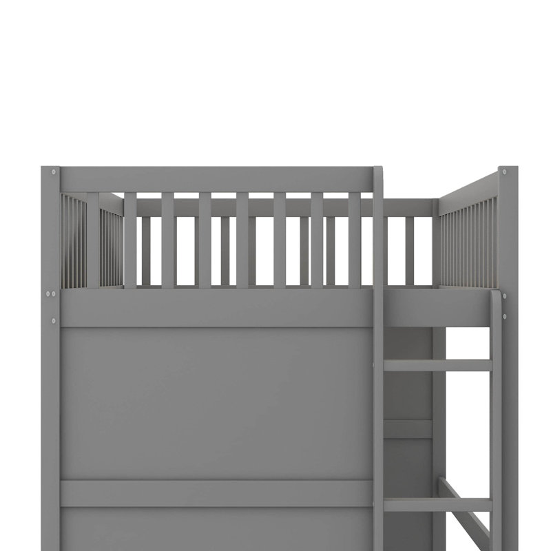 Lit mezzanine simple avec échelle, Gris