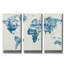 « Carte Kanari Indigo » de Melissa Averinos, triptyque mural, 91,4 cm x 61 cm-2122728453