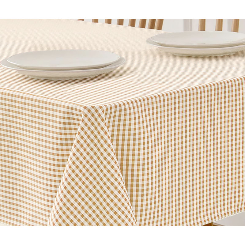 Mucklen Rectangle Plaid Polyester Dining Linens, Beige