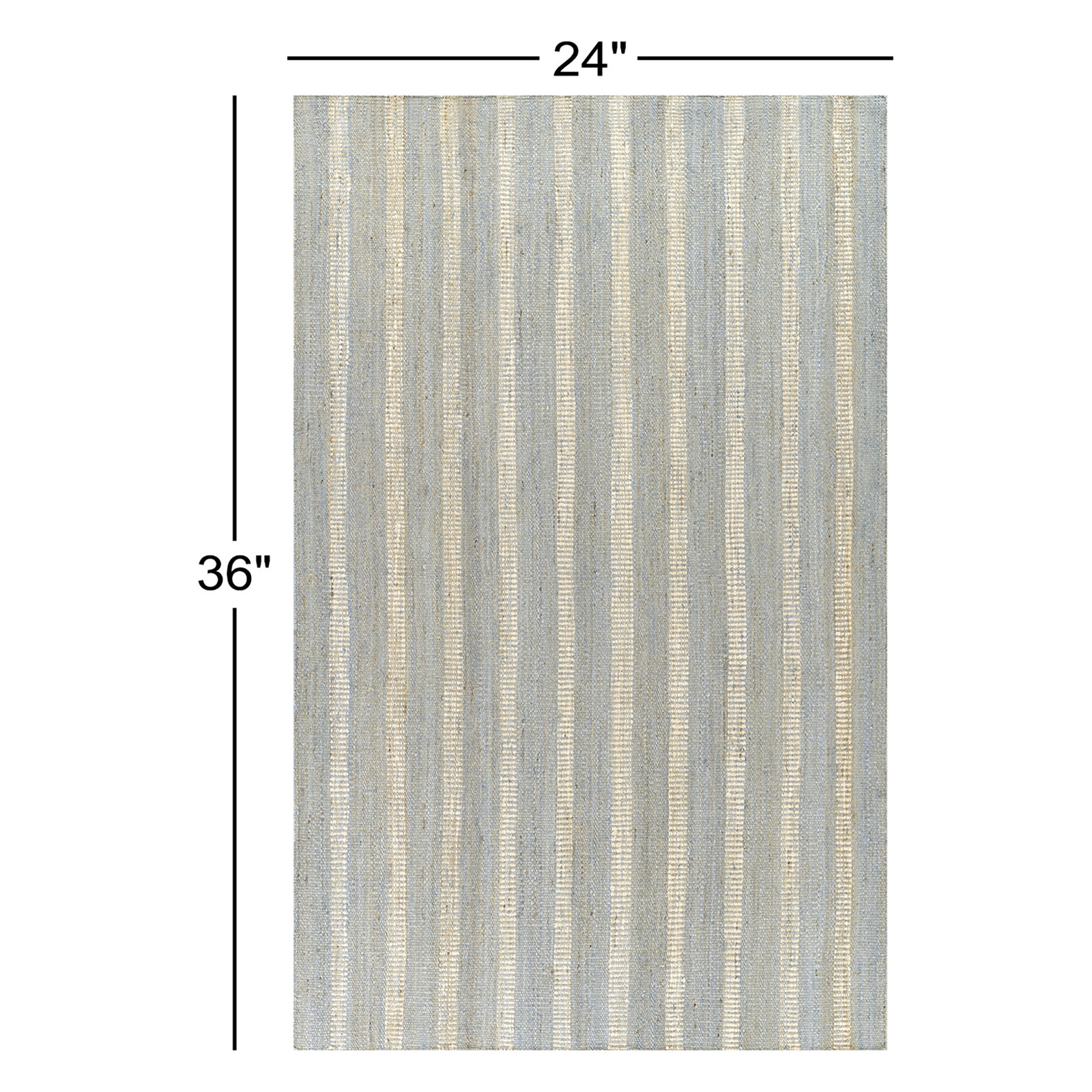 Aadison Blue Hand-Woven Striped Jute Rug, Rectangle 2' x 3'
