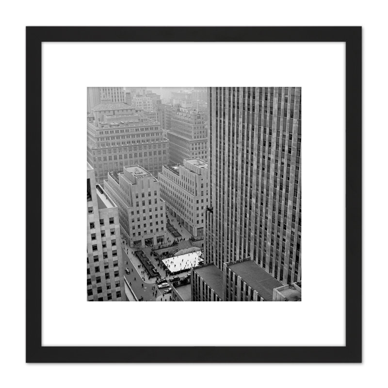 New York Rockefeller Center Ice Skate From Above 1 Piece Single Picture Frame Wall Art