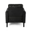 Fauteuil club moderne avec profil bas en microfibre et accents effilés en noir -, contemporain, peu encombrant