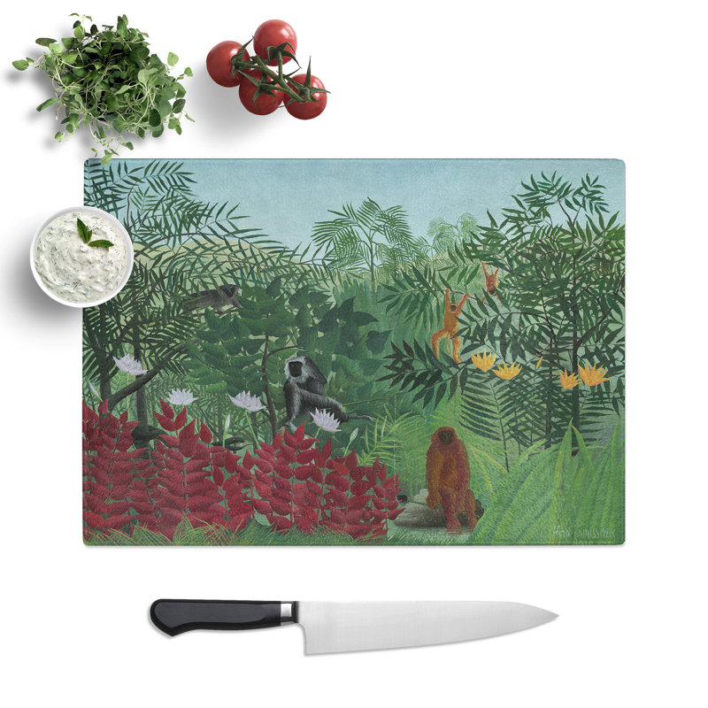 Tropical Forest with Monkeys by Henri Rousseau Chopping Board, 0.4cm H x 20cm W x 28.5cm L
