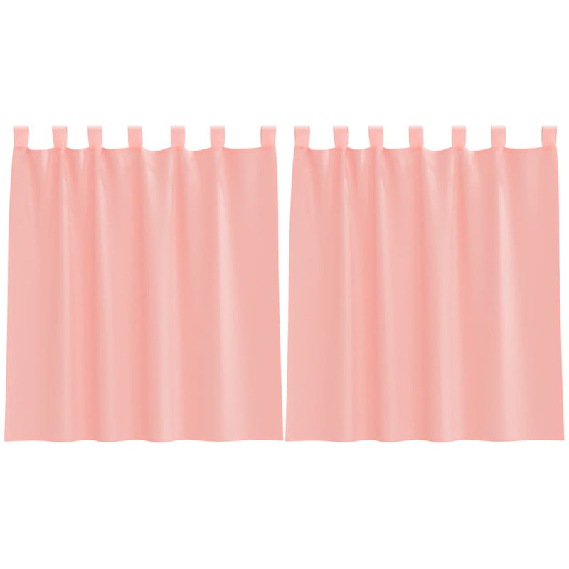 Voile Curtains With Tab Top 2 Pcs, Pink, 140cm Width x 140cm Drop