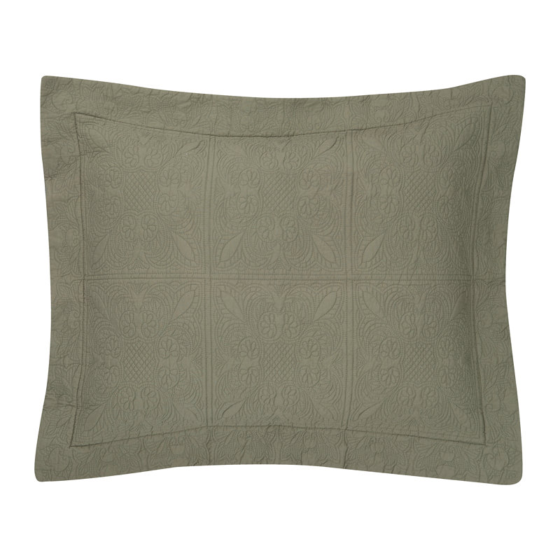 Sage Matelasse Cotton Sham, Standard