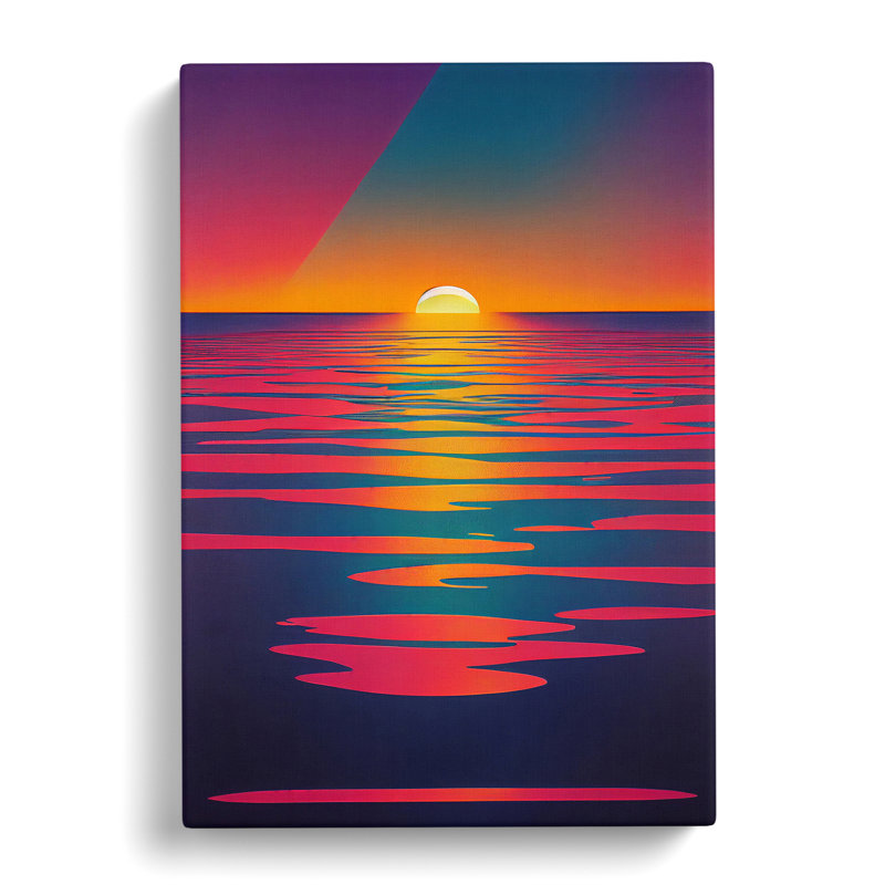 An Extravagant Abstract Ocean Sunset - Wrapped Canvas, 50cm H x 35cm W x 3cm D