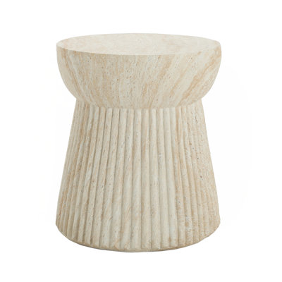 Outdoor Travertine Concrete Side Table