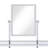 Vanity Desk with Mirror and Stool in Chrome
