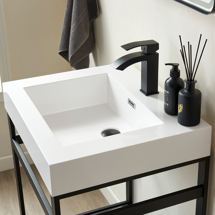 Ablitas 24 in. Rectangular Composite Granite Stone Bathroom Vanity Sink