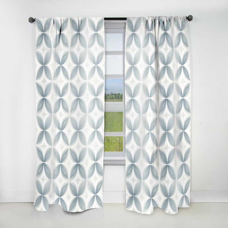Soft Monochrome - Damask Curtain - Velvet Room Darkening - 1 Panel, 52" W x 95" L