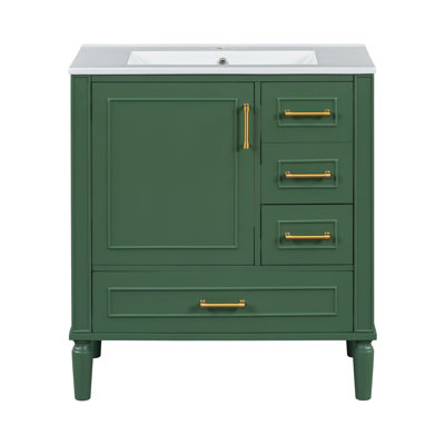 30"Freestanding Bathroom Vanity with Ceramic Sink