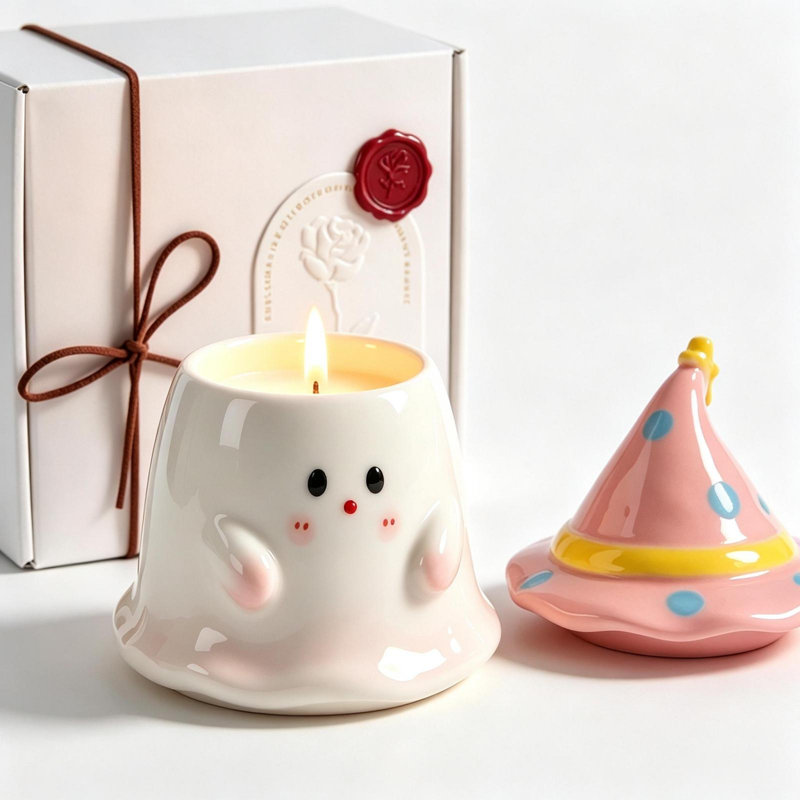 Vanilla Novelty Candle with Solid Wood Holder